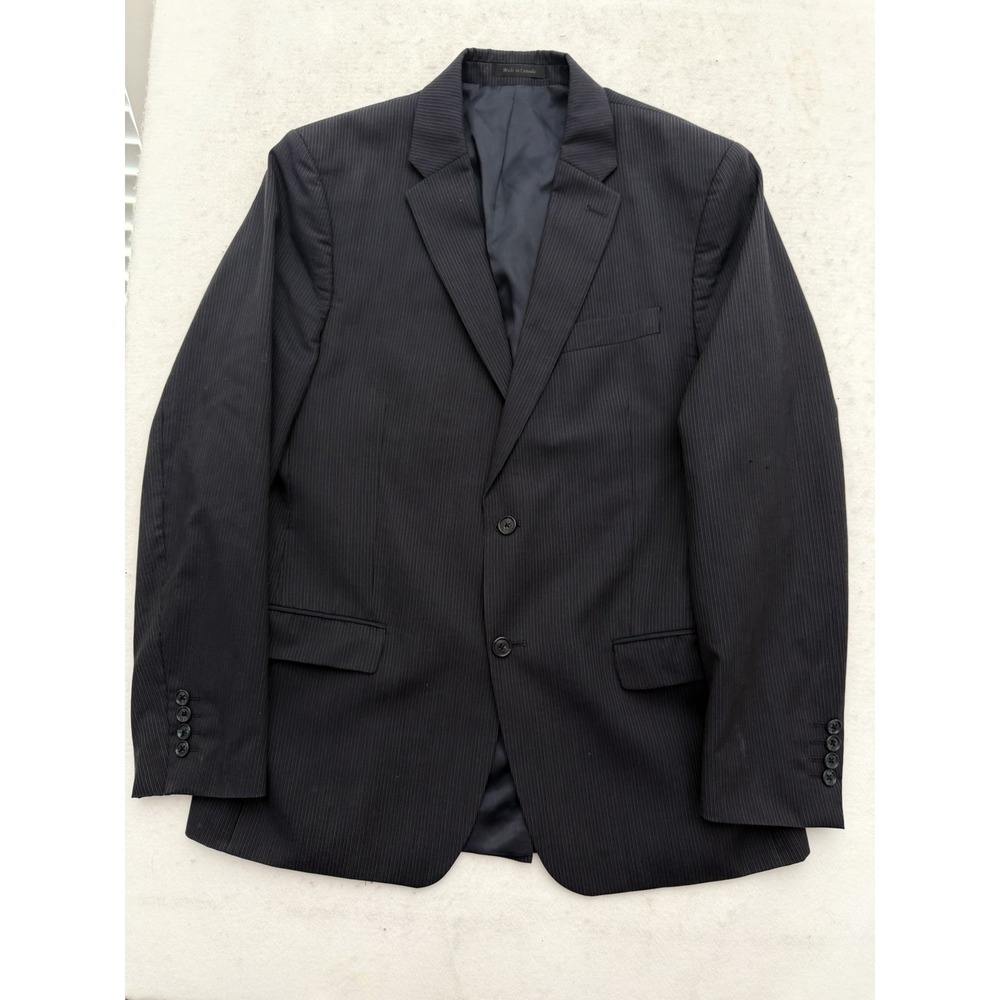 Calvin Klein Mens Size 42R Slim Fit Blue Wool Sport Coat Blazer Pinstripe
